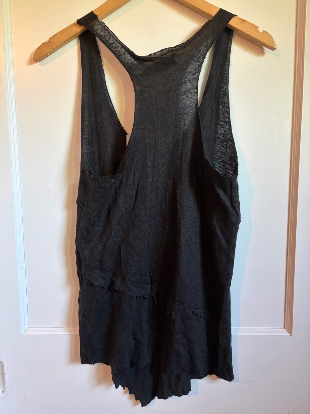 IRO Black Racerback Tank with Subtle Ruffle Bands - Picture 4 of 6